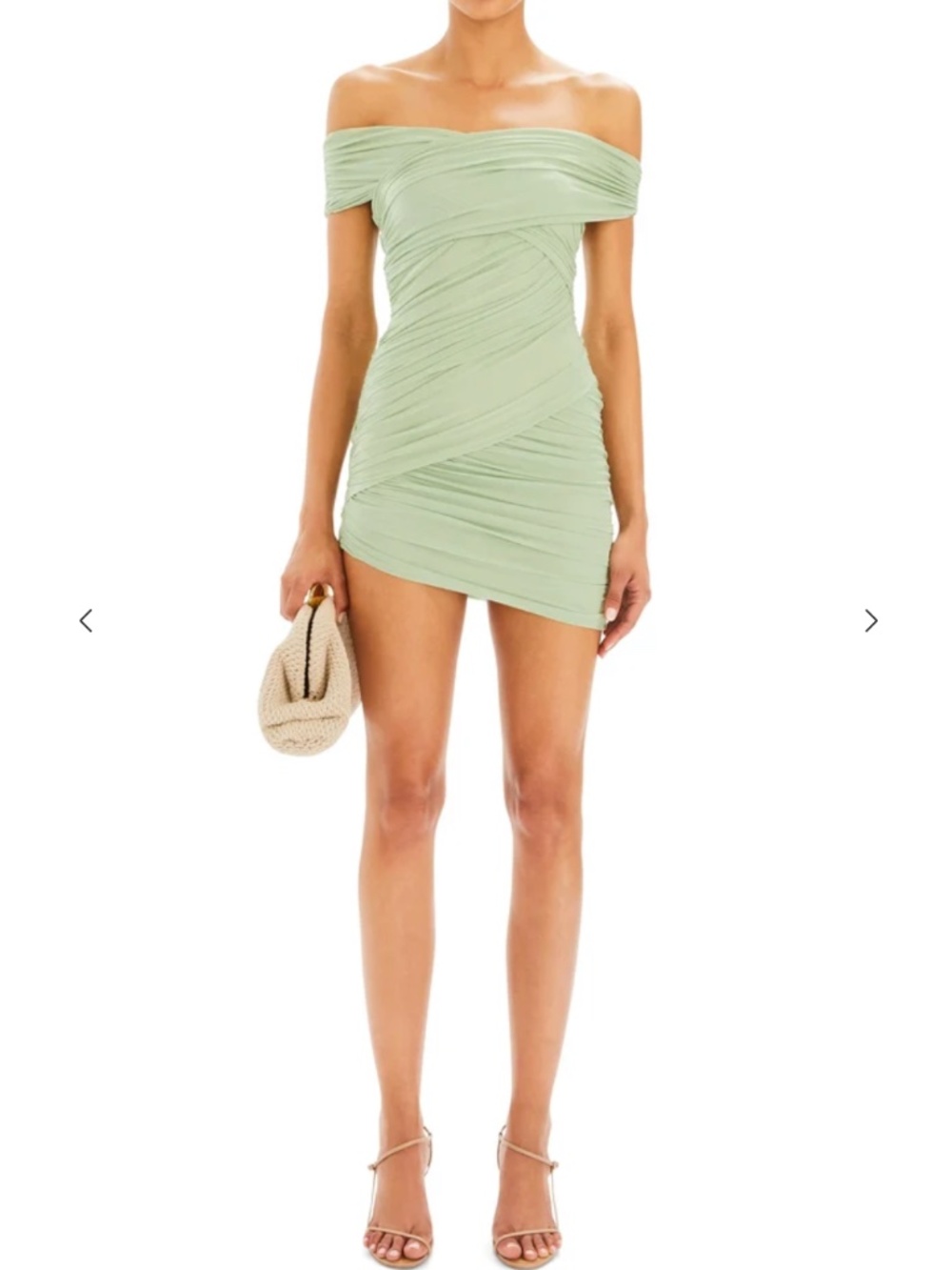 SER.O.YA. "Deniz" Mesh Mini Dress in Sage (NWT)